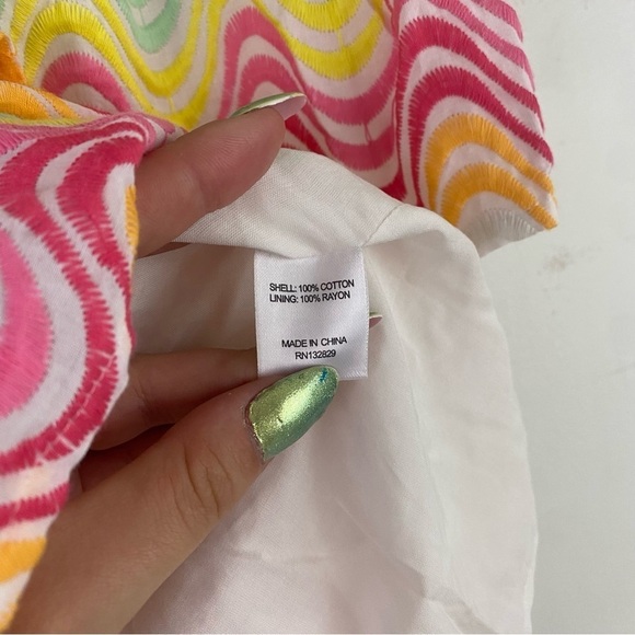 TULAROSA Tiered colorful swirl Finley dress strapless - Picture 9 of 9